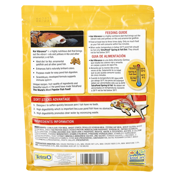 slide 4 of 17, Tetra Pond Koi Vibrance Fish Food, 1.43 lb