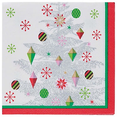 slide 1 of 1, Creative Converting Lunch Napkin Bright Christmas Tree, 16 ct