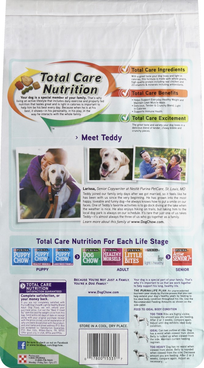 slide 6 of 6, Dog Chow Dog Food, Adult, Light & Healthy, 4 lb