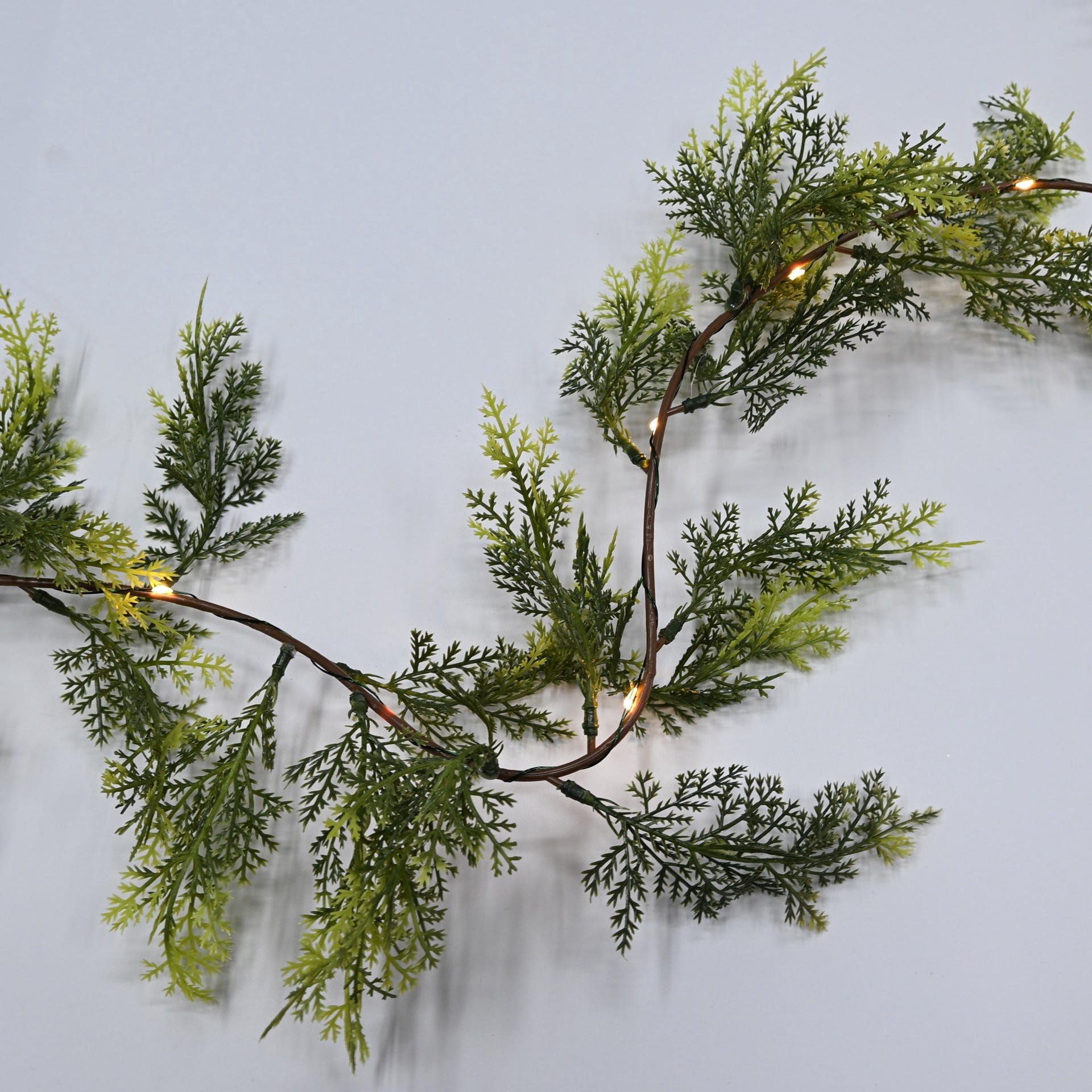 slide 3 of 4, 15ct. Warm White Led Pine Garland String Lights On Green Wire By Ashland, 15 ct