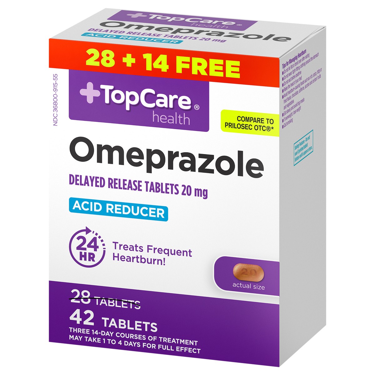 slide 7 of 13, Topcare Omeprazole Tablets Bonus, 42 ct