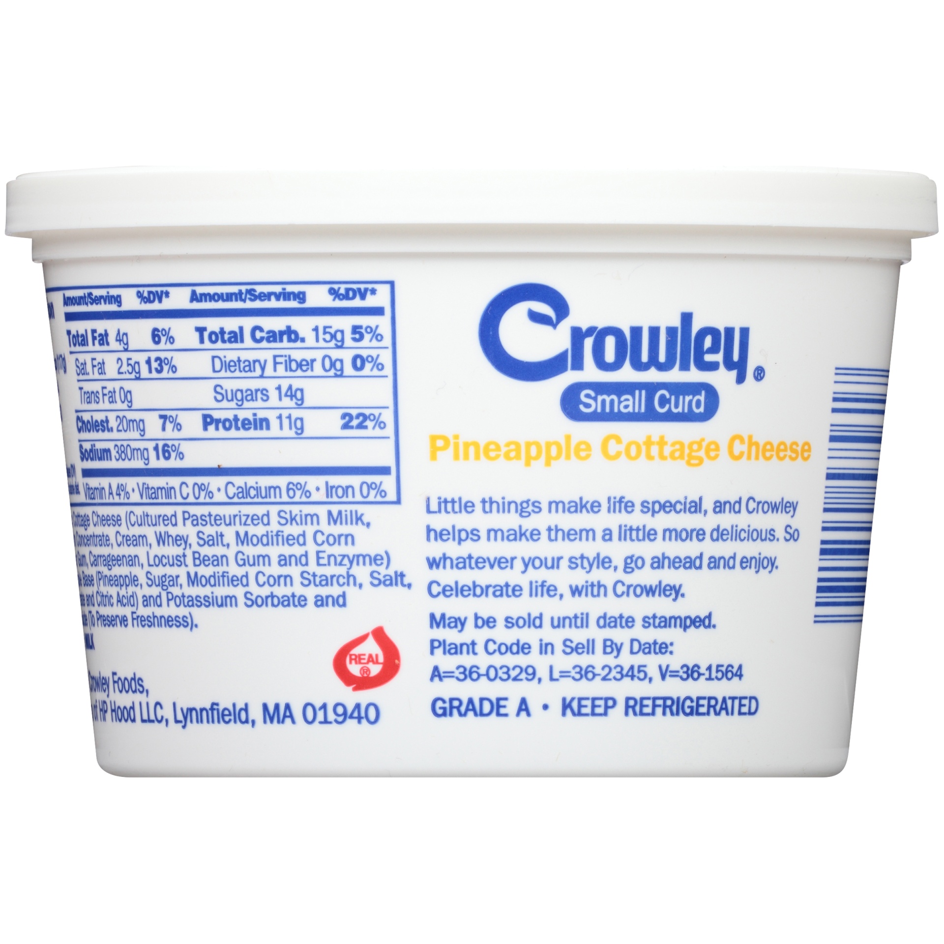 slide 2 of 7, Crowley Cottage Cheese with Pineapple, 16 oz