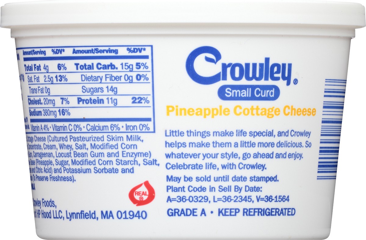 slide 8 of 8, Crowley Cottage Cheese with Pineapple, 16 oz, 16 oz