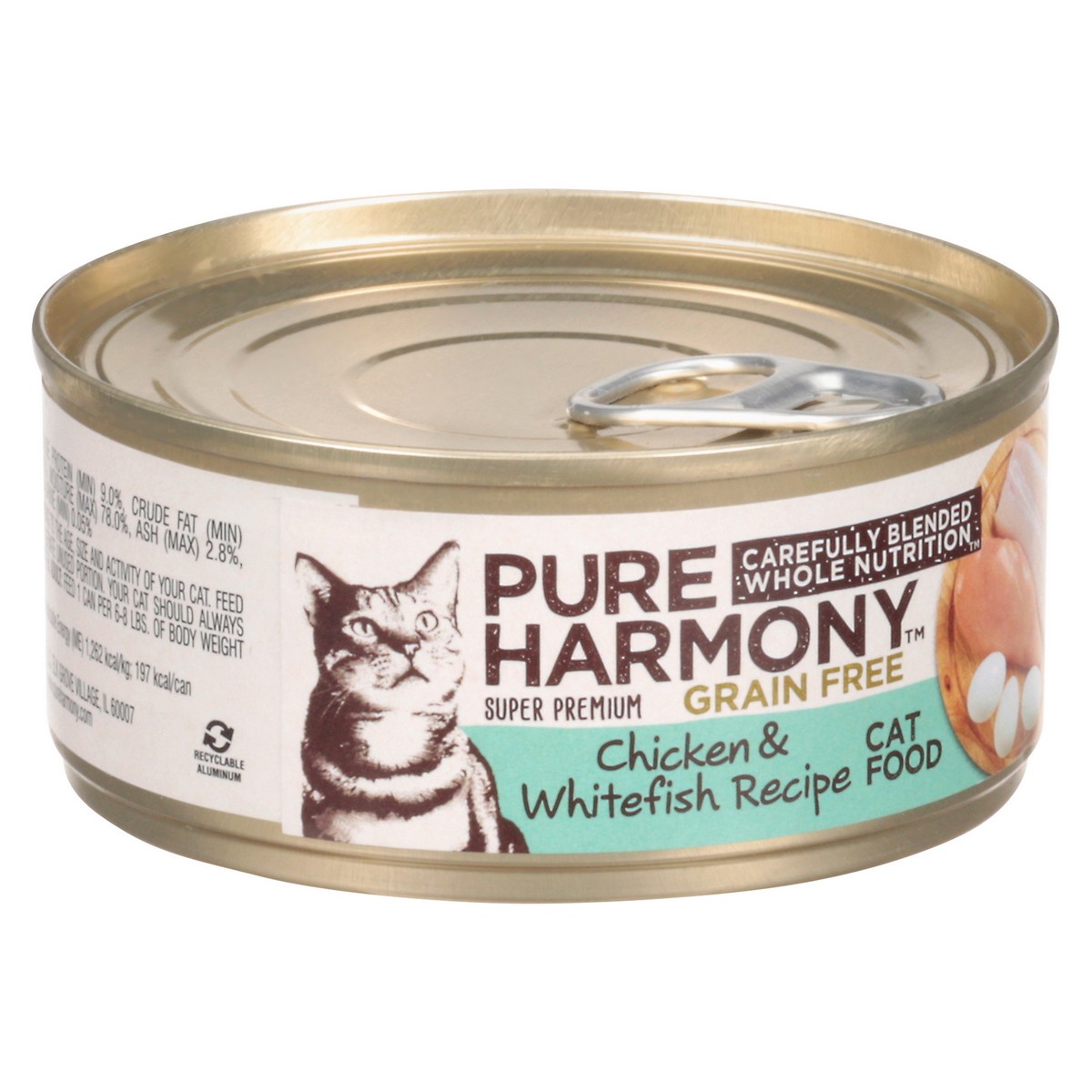 slide 15 of 15, Pure Harmony Pate Grain Free Super Premium Chicken & Whitefish Recipe Cat Food 5.5 oz, 5.5 oz