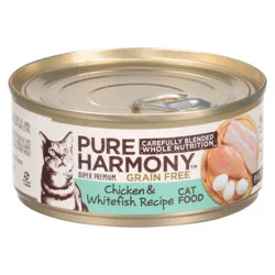 Pure Harmony Pate Grain Free Super Premium Chicken & Whitefish Recipe Cat Food 5.5 oz