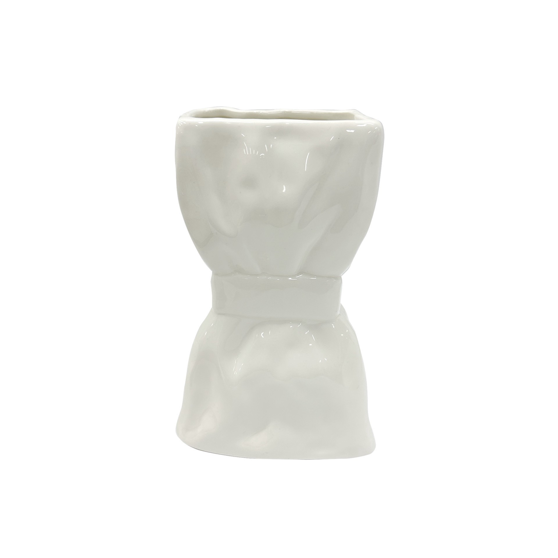 slide 2 of 3, 7" White Bag With Bow Ceramic Vase By Ashland, 7 in