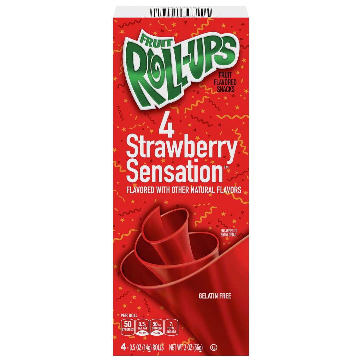 slide 13 of 13, Fruit Roll-Ups Betty Crocker Fruit Snacks, Fruit Roll-Ups, Strawberry Sensation, 4 Rolls, 0.5 oz Each, 4 ct; 0.5 oz