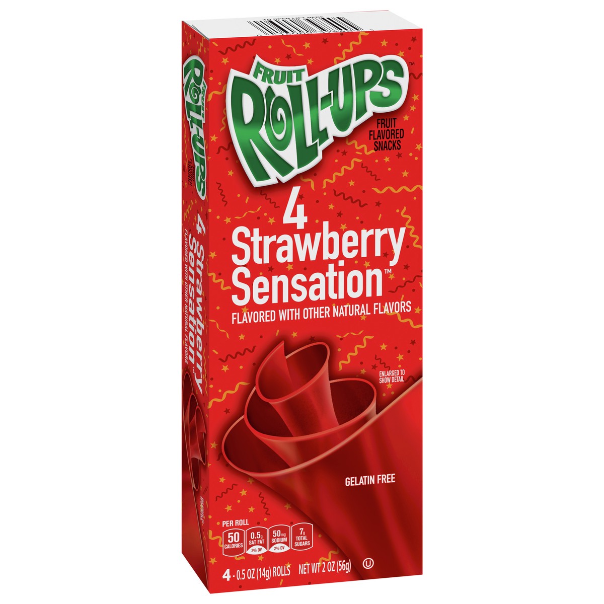 slide 10 of 13, Fruit Roll-Ups Betty Crocker Fruit Snacks, Fruit Roll-Ups, Strawberry Sensation, 4 Rolls, 0.5 oz Each, 4 ct; 0.5 oz