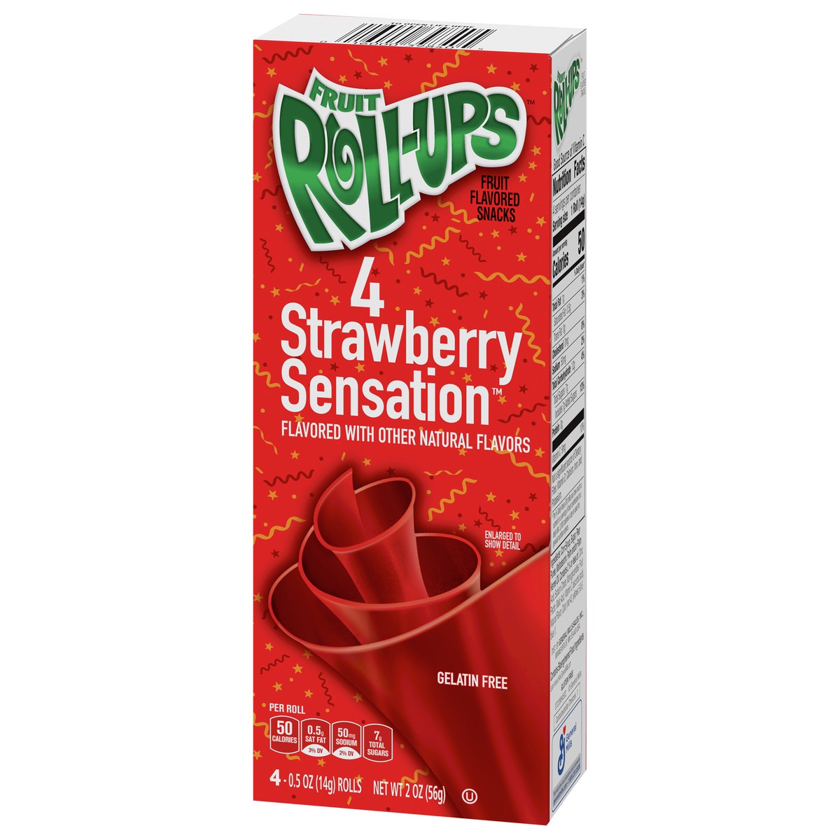 slide 4 of 13, Fruit Roll-Ups Betty Crocker Fruit Snacks, Fruit Roll-Ups, Strawberry Sensation, 4 Rolls, 0.5 oz Each, 4 ct; 0.5 oz