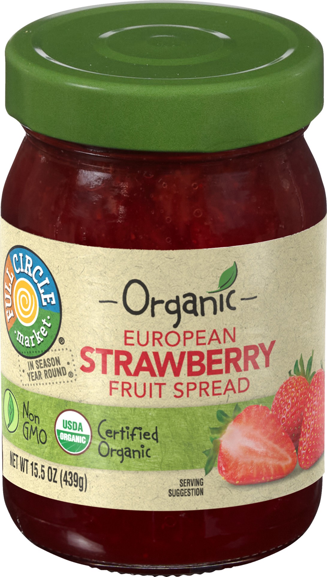 slide 1 of 1, Full Circle Market Fruit Spread, European Strawberry, 15.5 oz
