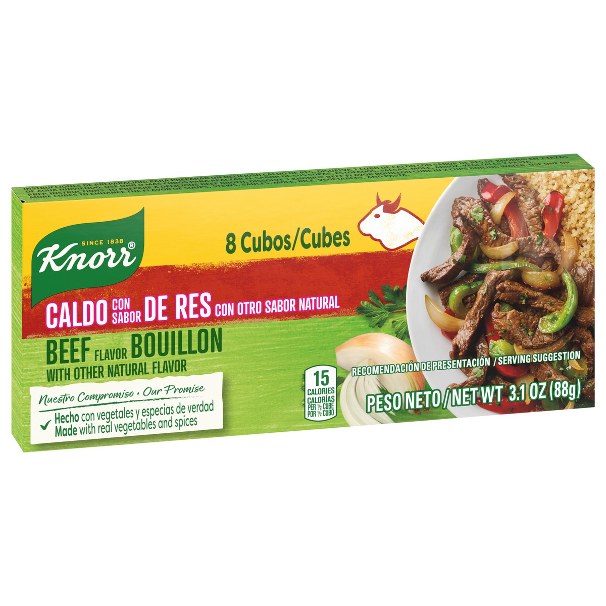 slide 7 of 9, Knorr Bouillon Cubes Beef Flavor Bouillon/Caldo de Res, 3.1 oz,, 8 Ct , 8 ct; 3.1 oz