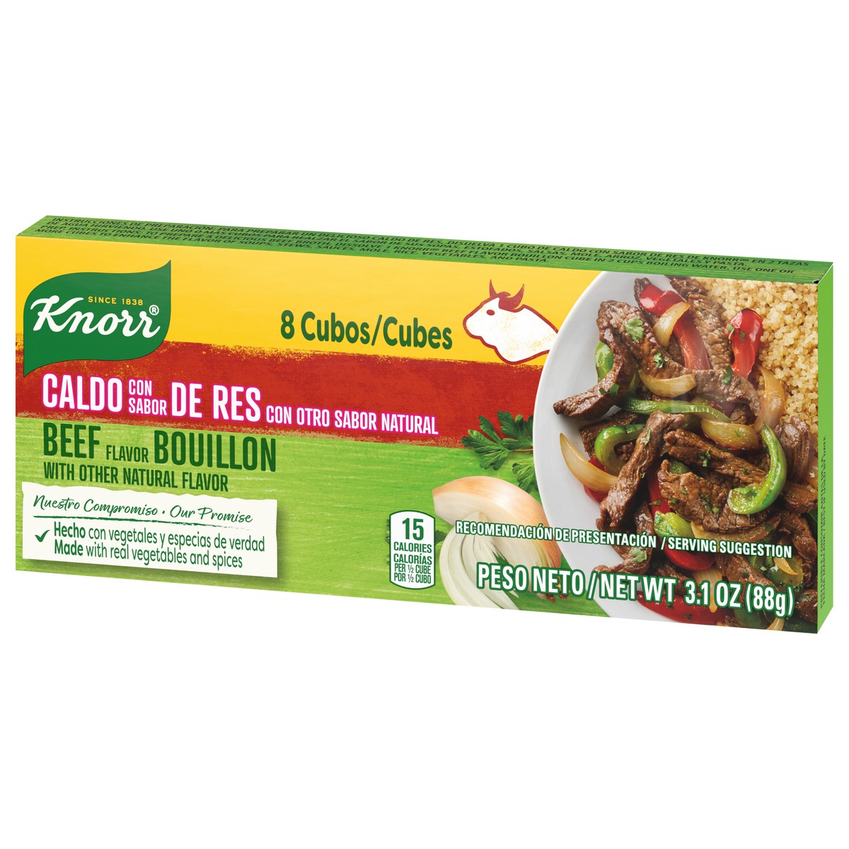 slide 4 of 9, Knorr Bouillon Cubes Beef Flavor Bouillon/Caldo de Res, 3.1 oz,, 8 Ct , 8 ct; 3.1 oz