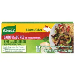 Knorr Bouillon Cubes Beef Flavor Bouillon/Caldo de Res, 3.1 oz,, 8 Ct