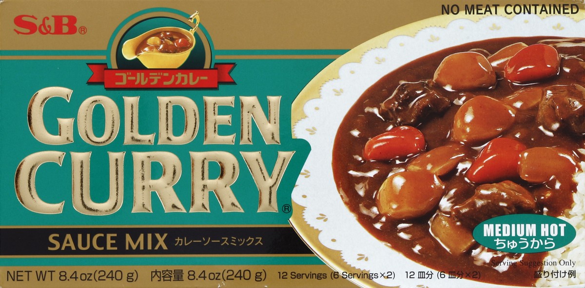 slide 4 of 4, S&B Medium Hot Golden Curry Sauce Mix, 8.4 oz