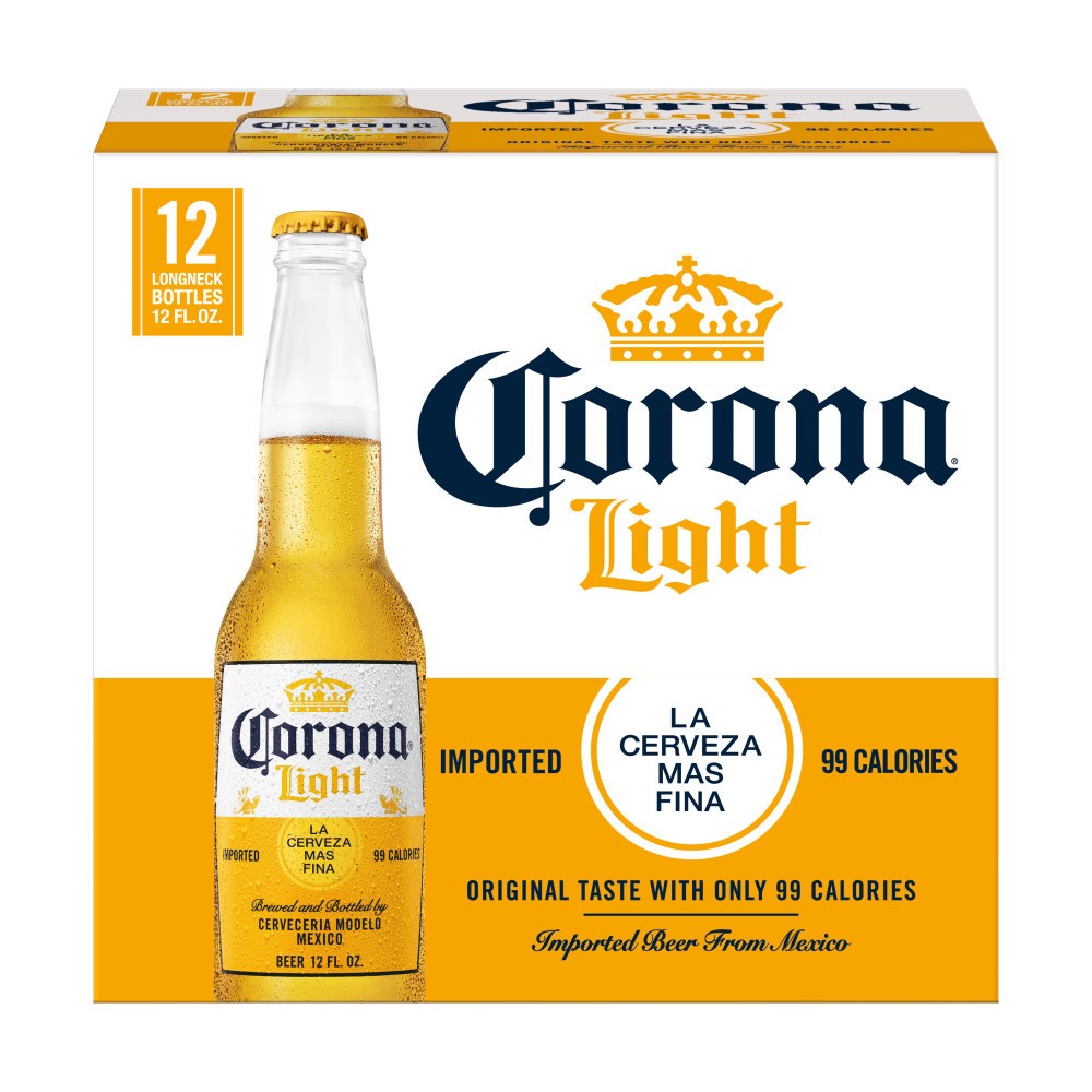 slide 1 of 84, Corona Light Mexican Lager Import Light Beer, 12 pk 12 fl oz Bottles, 4.0% ABV, 144 fl oz