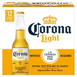 Corona Light Mexican Lager Beer, 12 pk 12 fl oz Bottles, 4.0% ABV