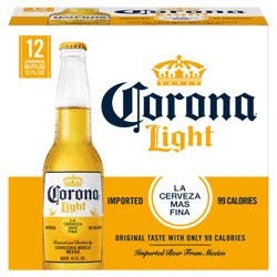 Corona Light Mexican Lager Import Light Beer, 12 pk 12 fl oz Bottles, 4.0% ABV