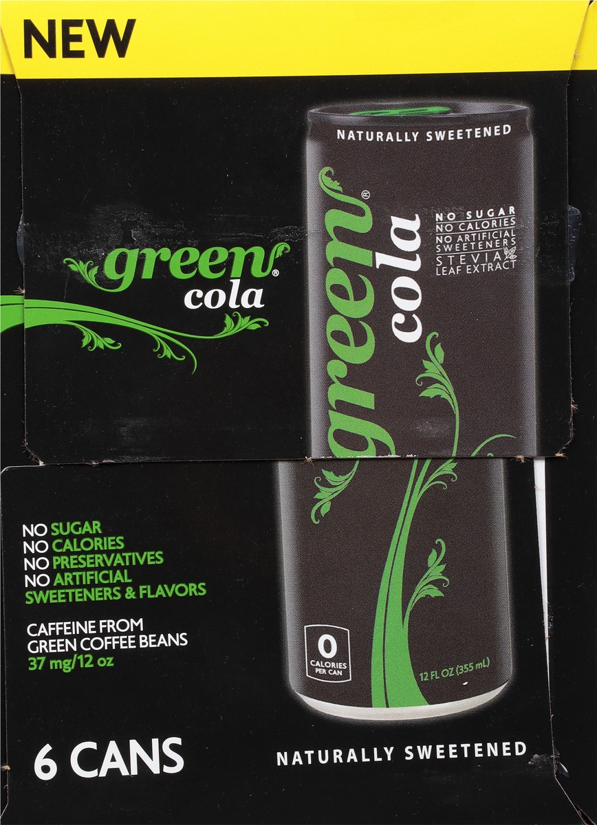 slide 2 of 13, Green Cola Soda 6 Can - 6 ct, 6 ct