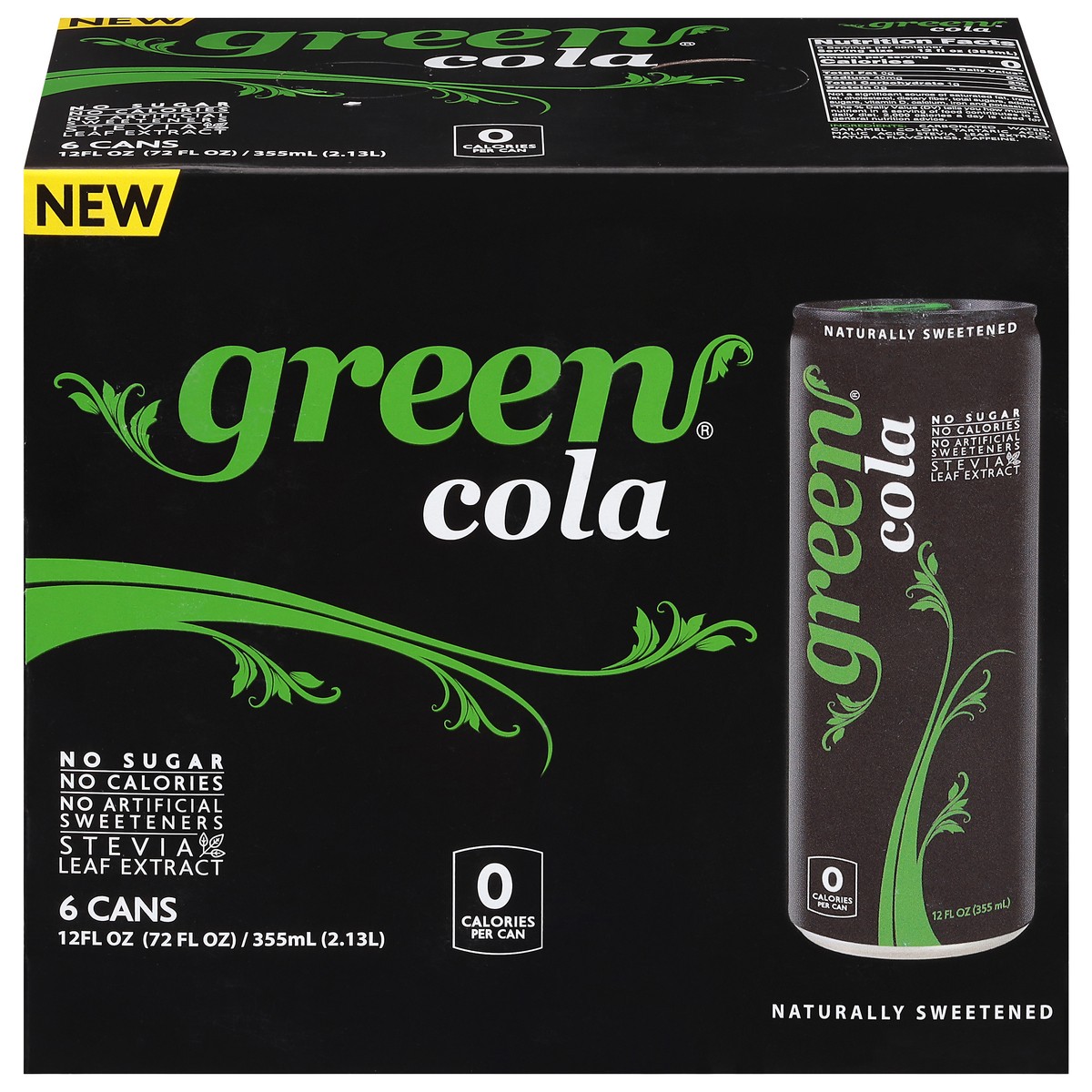 slide 12 of 13, Green Cola Soda 6 Can - 6 ct, 6 ct