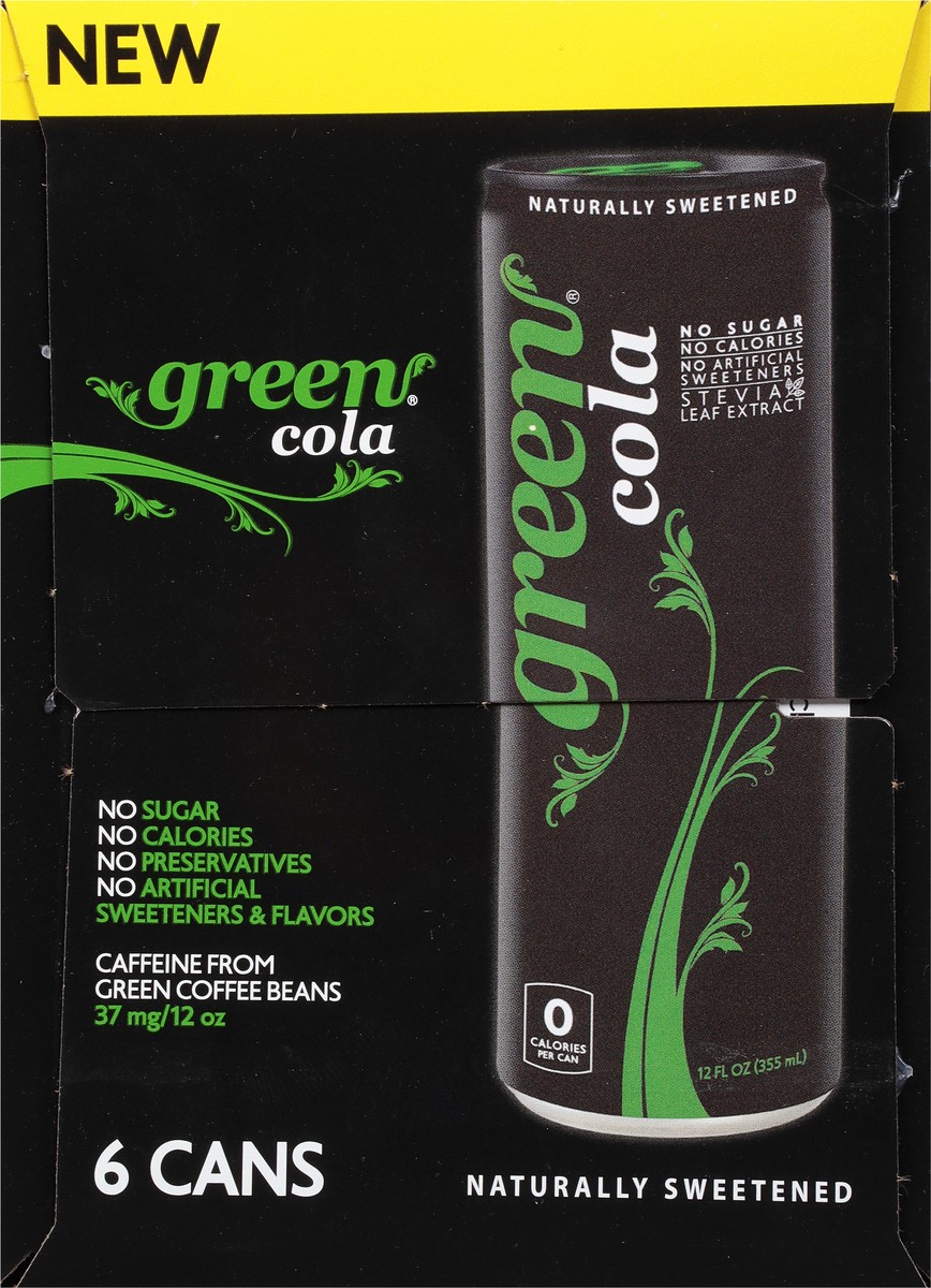 slide 13 of 13, Green Cola Soda 6 Can - 6 ct, 6 ct