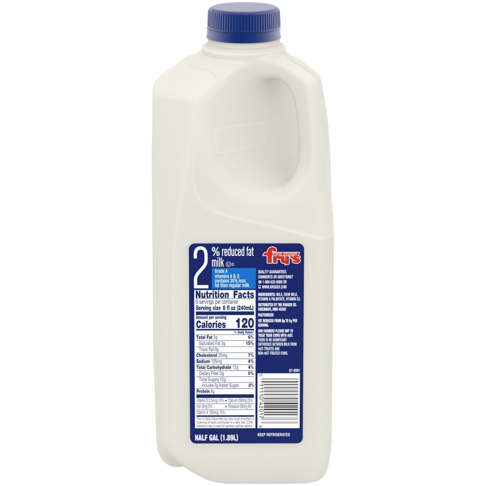 slide 1 of 1, Fry's 2% Reduced Fat Milk, 1/2 gal