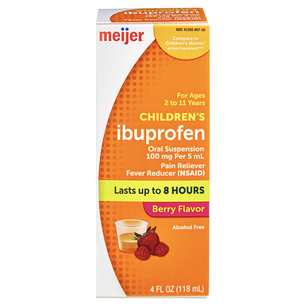 Meijer Children's Ibuprofen Oral Suspension per, Berry Flavor 100 mg, 5