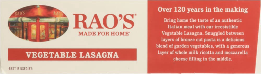 slide 4 of 4, Rao's® Vegetable Lasagna, 26 oz