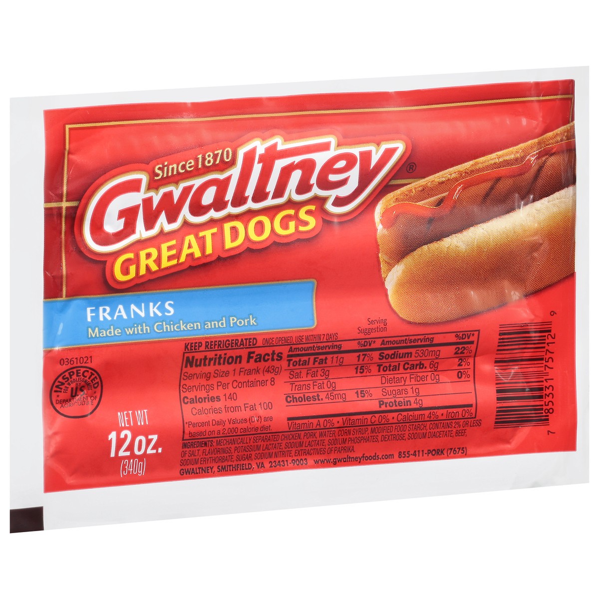 slide 4 of 9, Gwaltney Traditional Meat Hot Dogs, 12oz, 12 oz