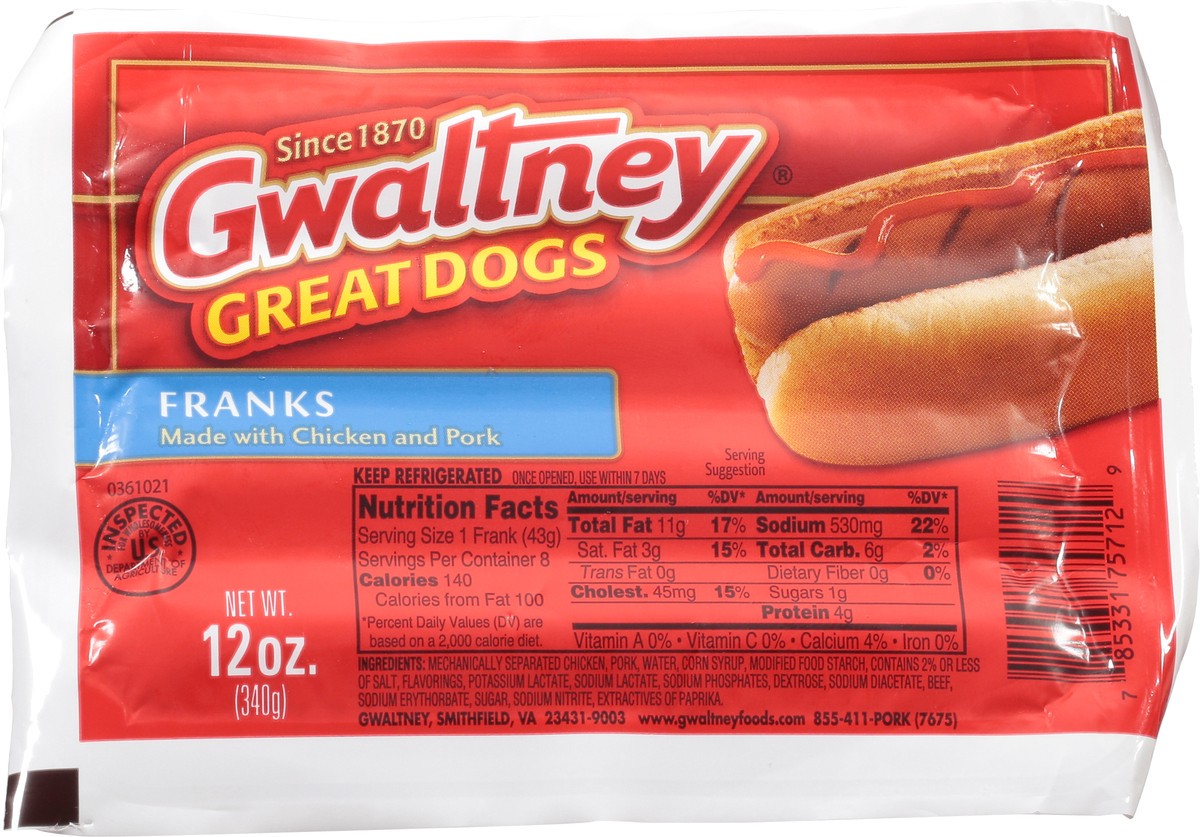 slide 7 of 9, Gwaltney Traditional Meat Hot Dogs, 12oz, 12 oz