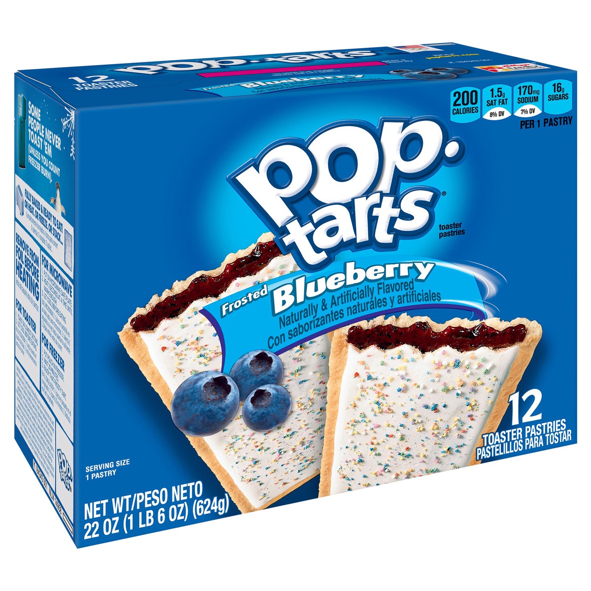 slide 2 of 10, Pop-Tarts Frosted Blueberry Toaster Pastries 12 ea, 12 ct