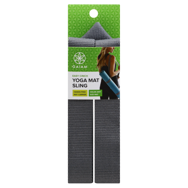 slide 1 of 1, Gaiam Sling Yoga Mat, Easy Cinch, 1 ct