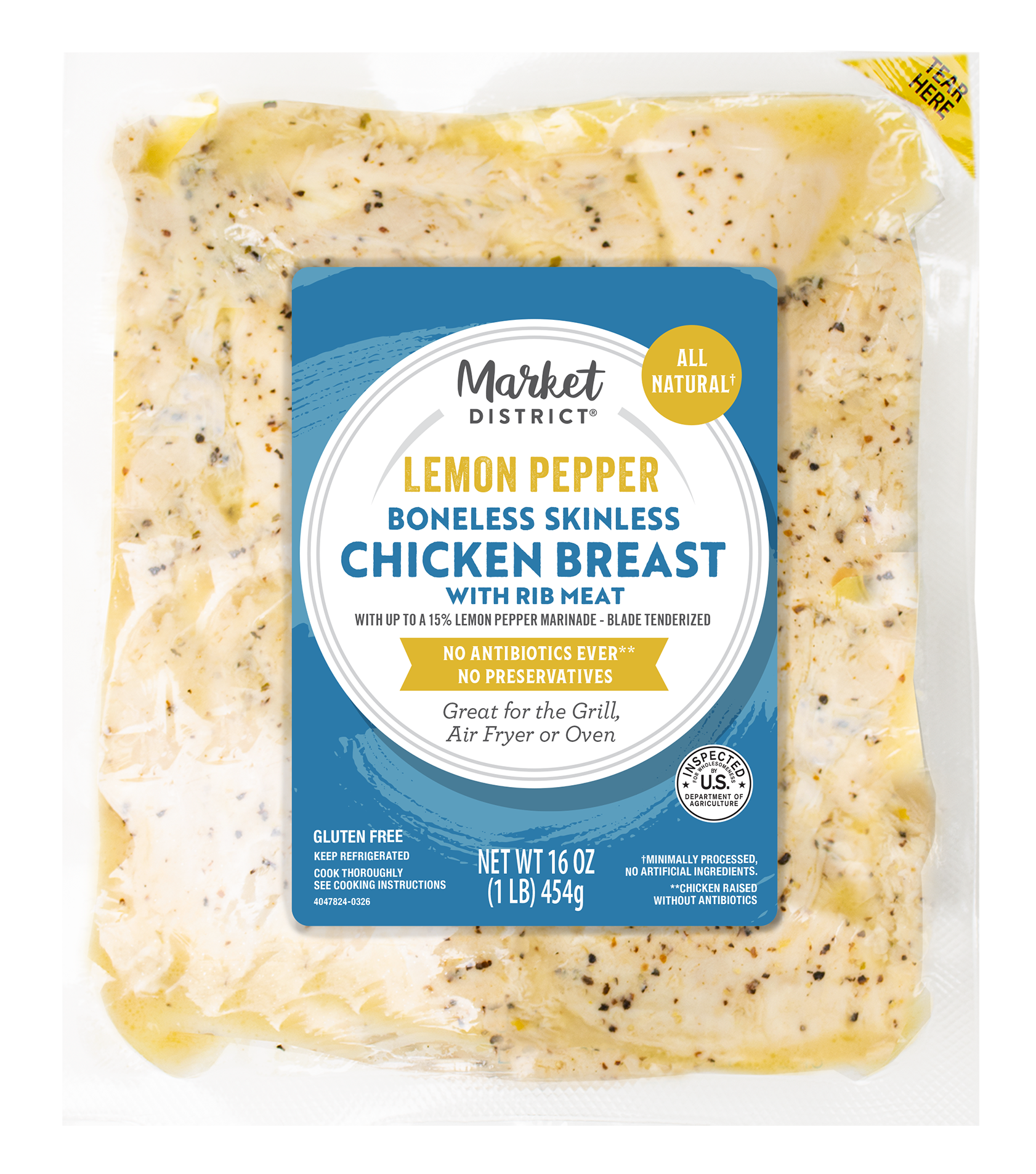 slide 1 of 1, Lemon Pepper Chicken, 16 oz