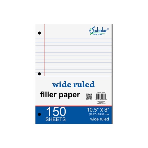 slide 1 of 1, iScholar Wide Ruled Filler Paper, 150 ct