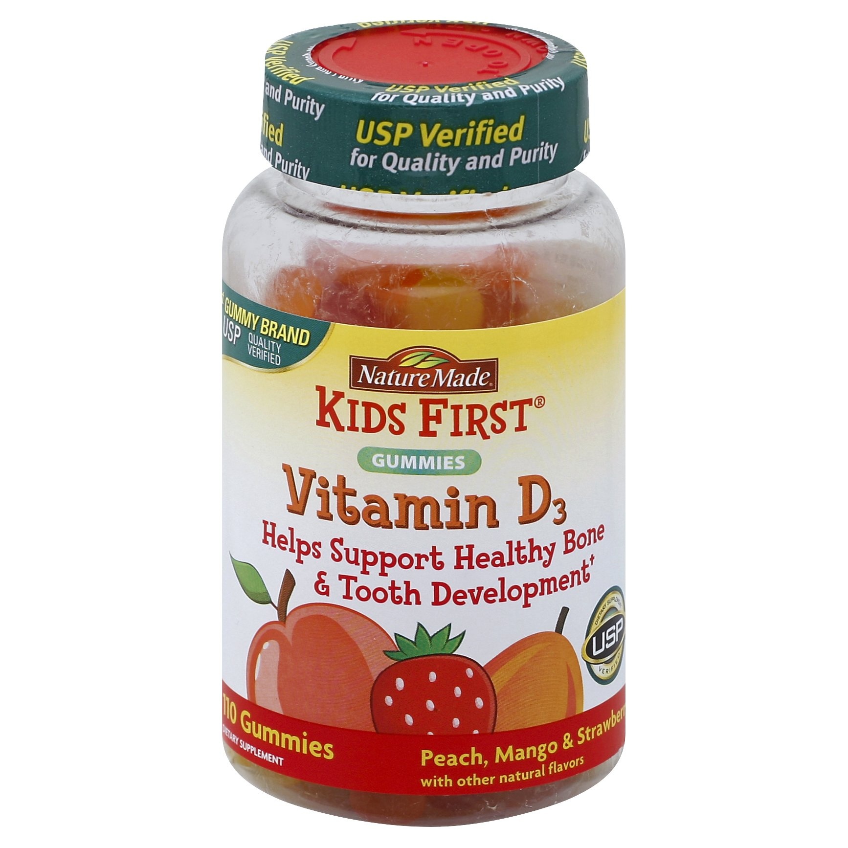 slide 1 of 4, Nature Made Kids First Vitamin D Dietary Supplement Gummies, 110 ct