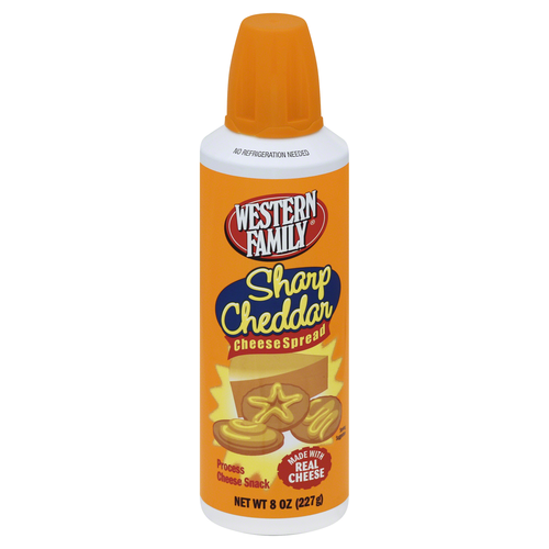 slide 1 of 1, Western Family Aerosol Sharp Cheese, 8 oz