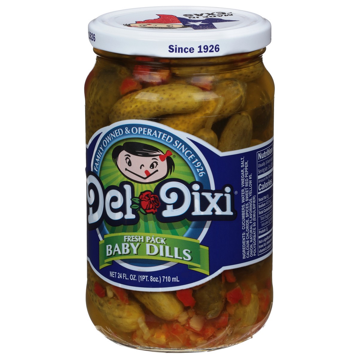 slide 4 of 13, Del-Dixi Baby Dills Pickles Fresh Pack 24 fl oz, 24 fl oz