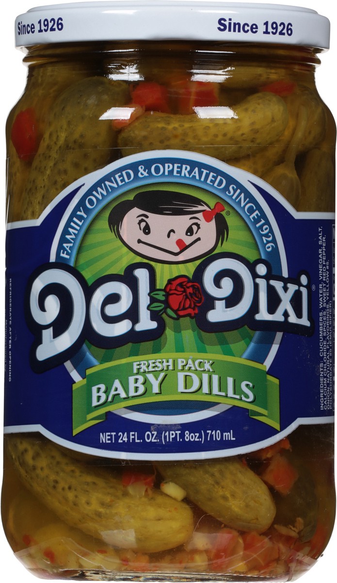slide 10 of 13, Del-Dixi Baby Dills Pickles Fresh Pack 24 fl oz, 24 fl oz