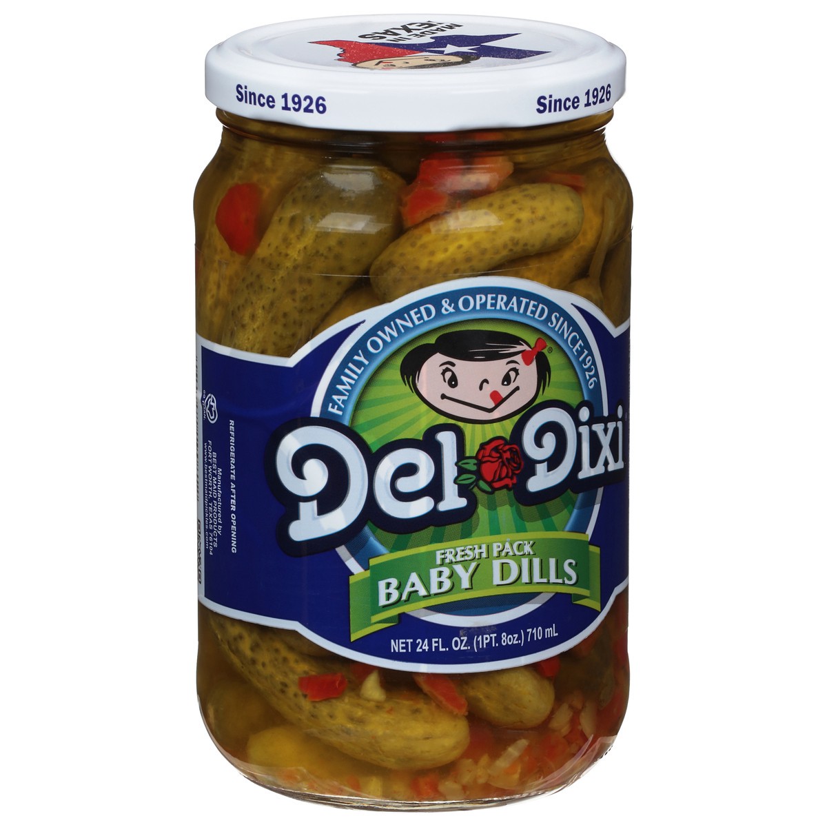 slide 13 of 13, Del-Dixi Baby Dills Pickles Fresh Pack 24 fl oz, 24 fl oz