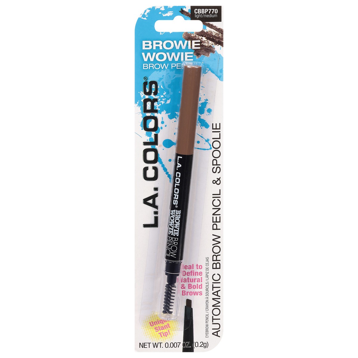 slide 1 of 9, L.A. Colors Browie Wowie CBBP770 Light/Medium Brow Pencil 0.007 oz, 1 ct