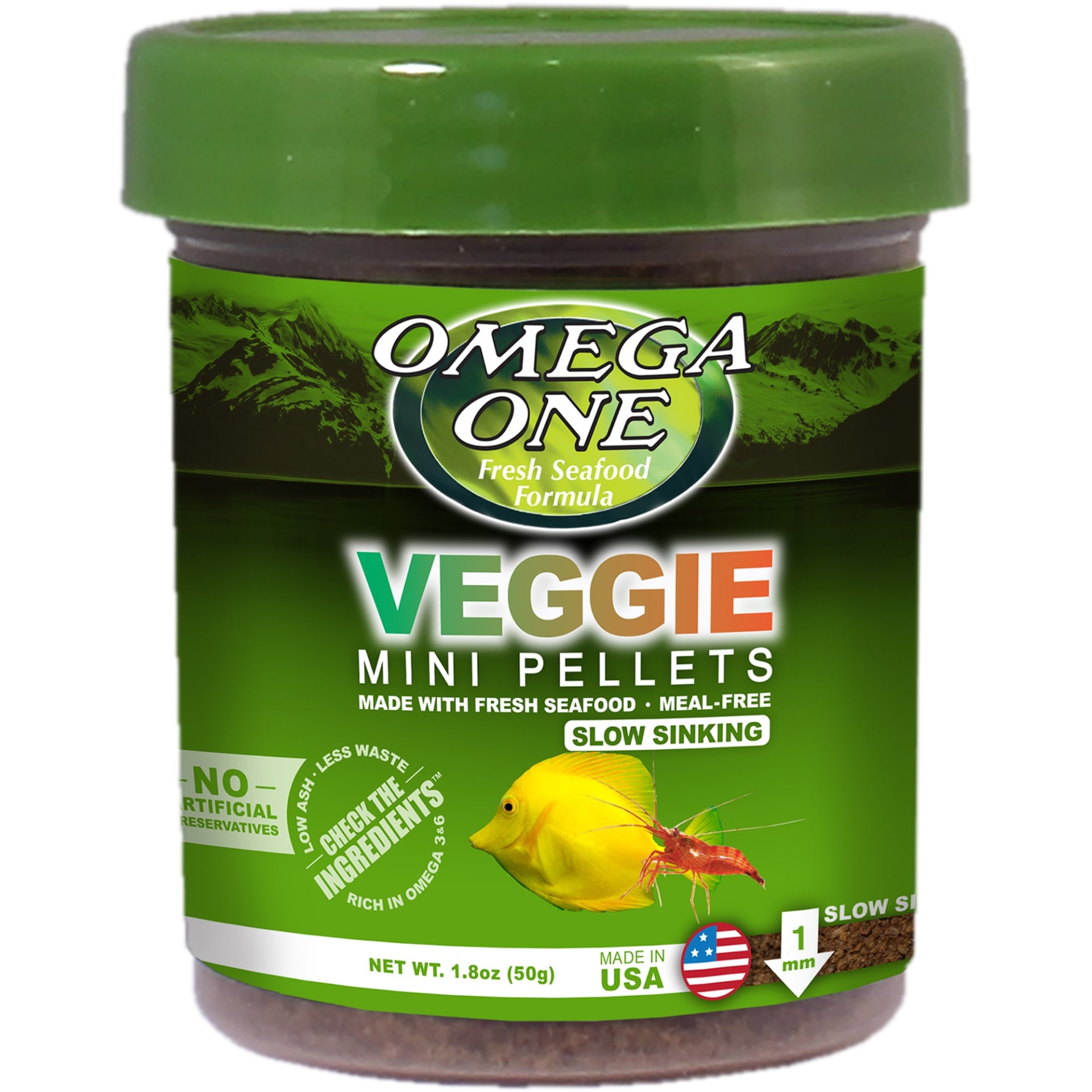 slide 1 of 1, Omega One Veggie Micro Pellets, 1.8 oz