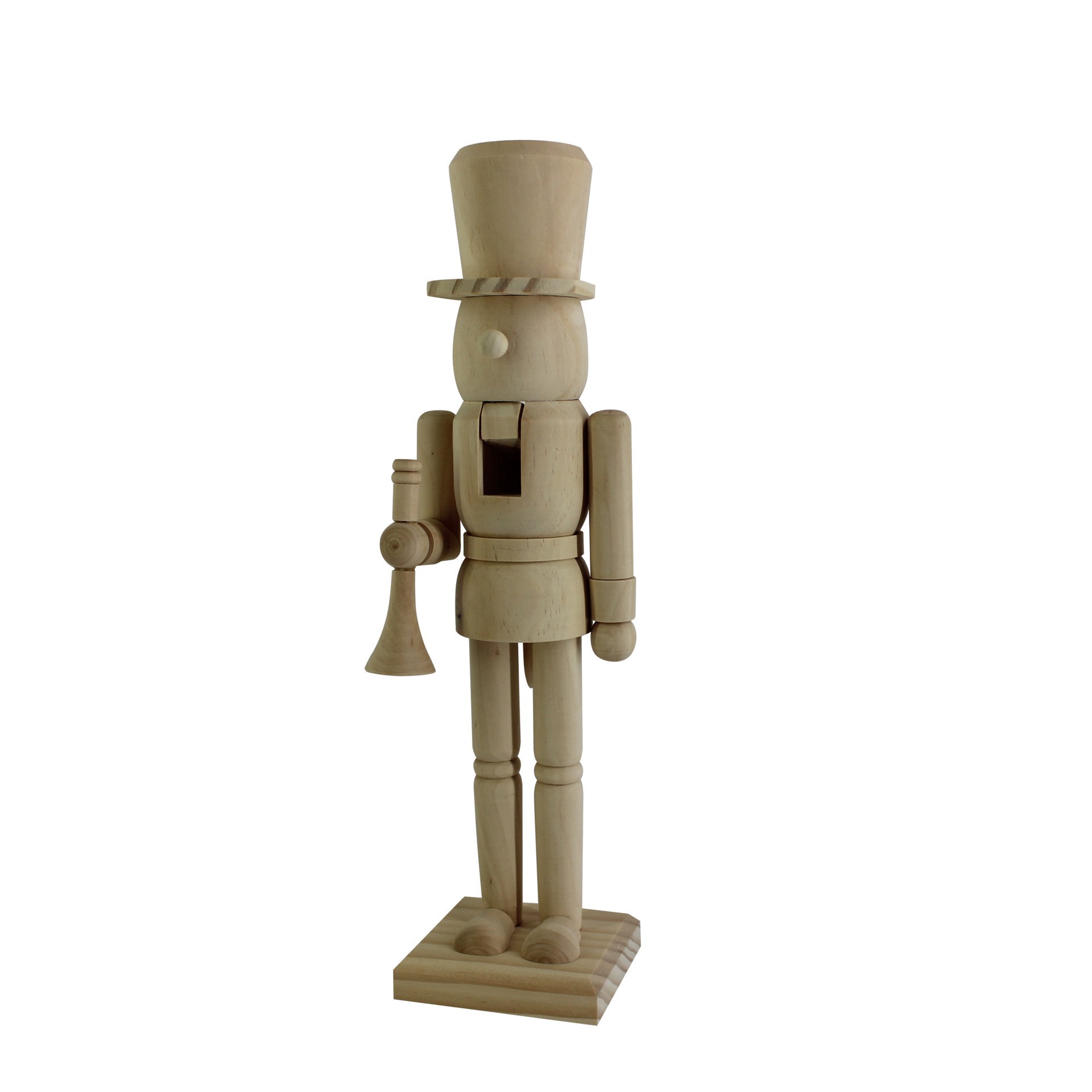 slide 5 of 5, 14" Soldier With Trumpet Diy Pinewood Nutcracker By Make Market, 14 in
