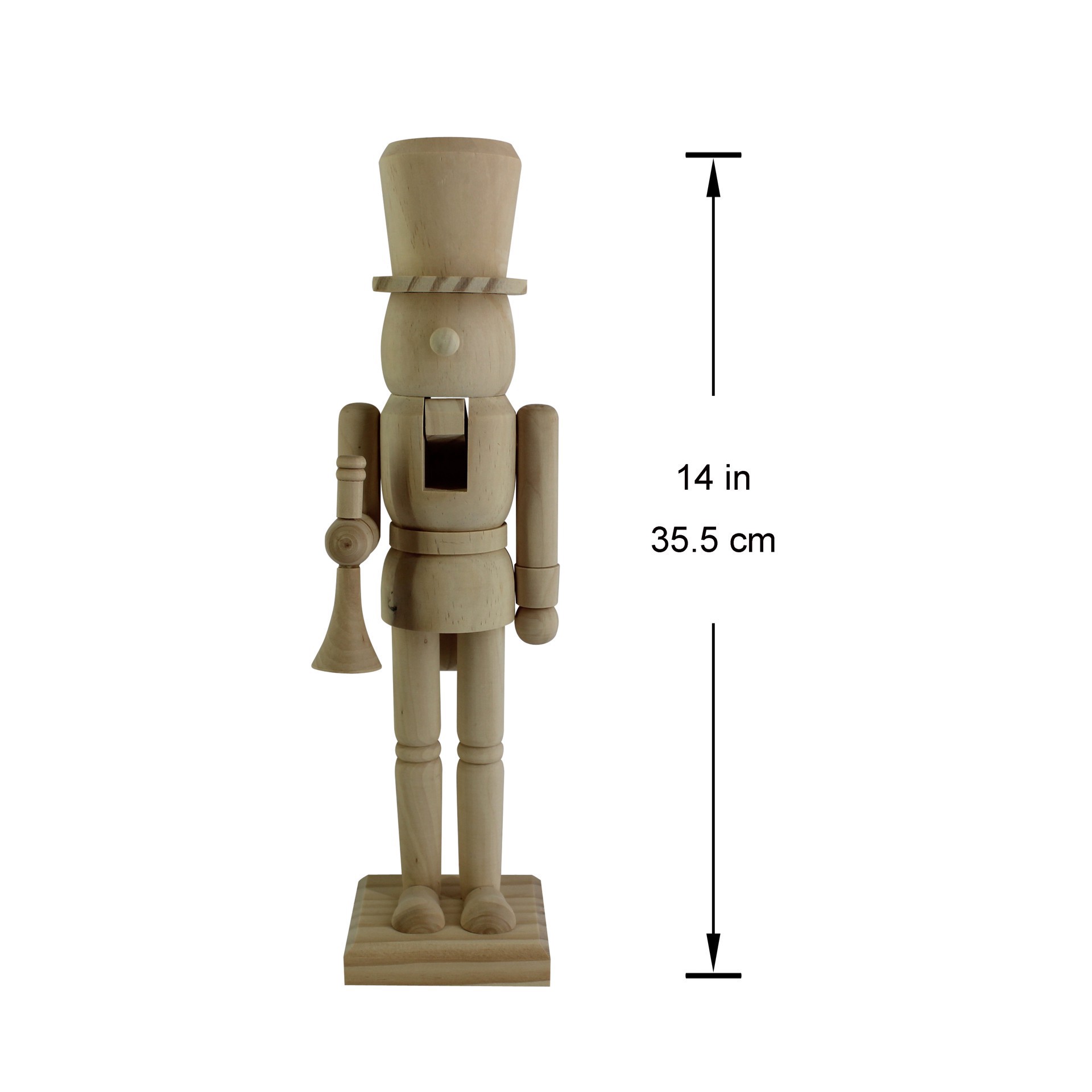 slide 3 of 5, 14" Soldier With Trumpet Diy Pinewood Nutcracker By Make Market, 14 in