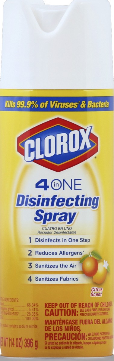 slide 2 of 2, Clorox 4In1 Disinfecting Spray Orange Scent, 14 oz