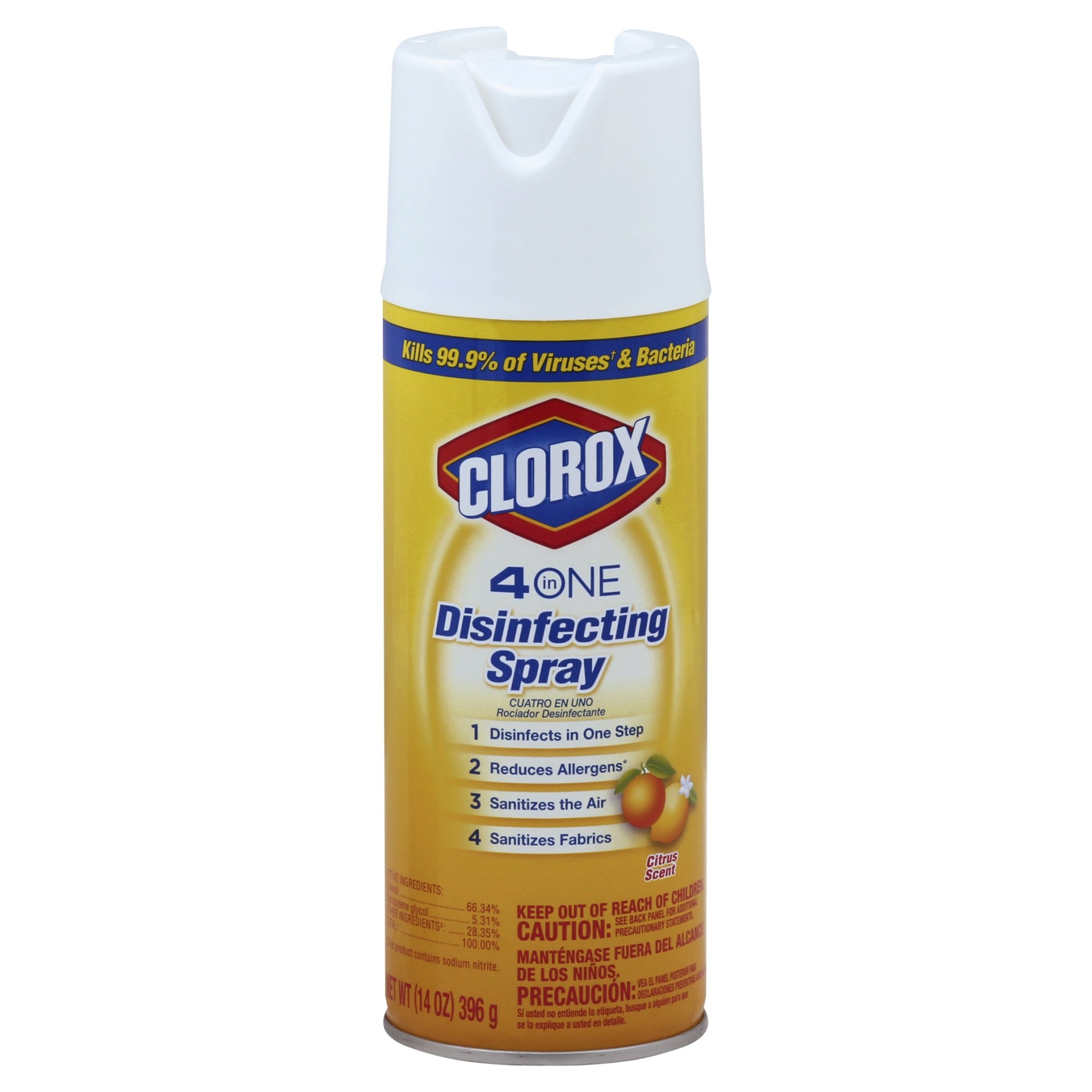 slide 1 of 2, Clorox 4In1 Disinfecting Spray Orange Scent, 14 oz