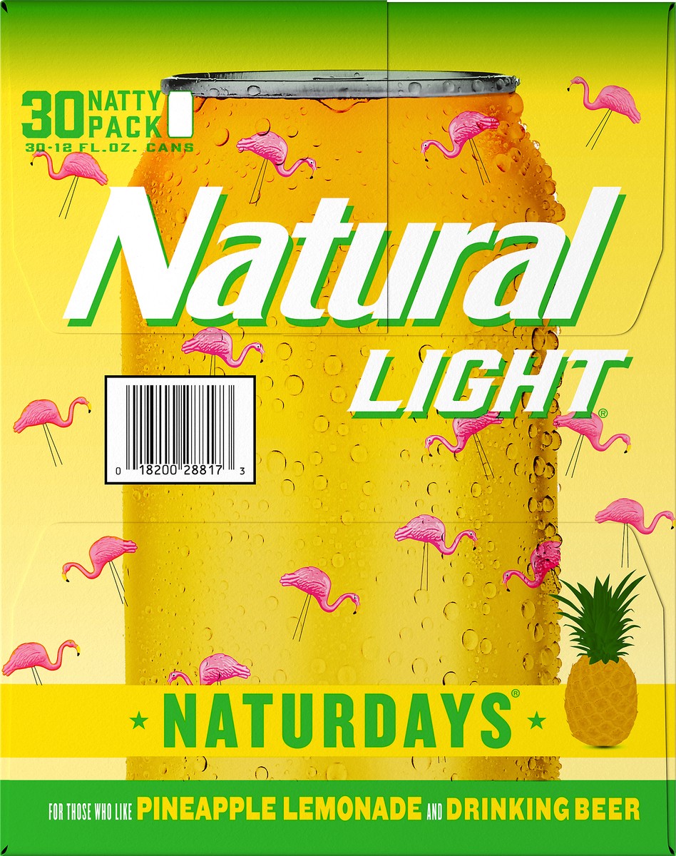 slide 3 of 8, Natural Light Naturdays Pineapple Lemonade Beer, 30 Pack 12 fl. oz. Cans, 4.2% ABV, 30 ct; 12 oz