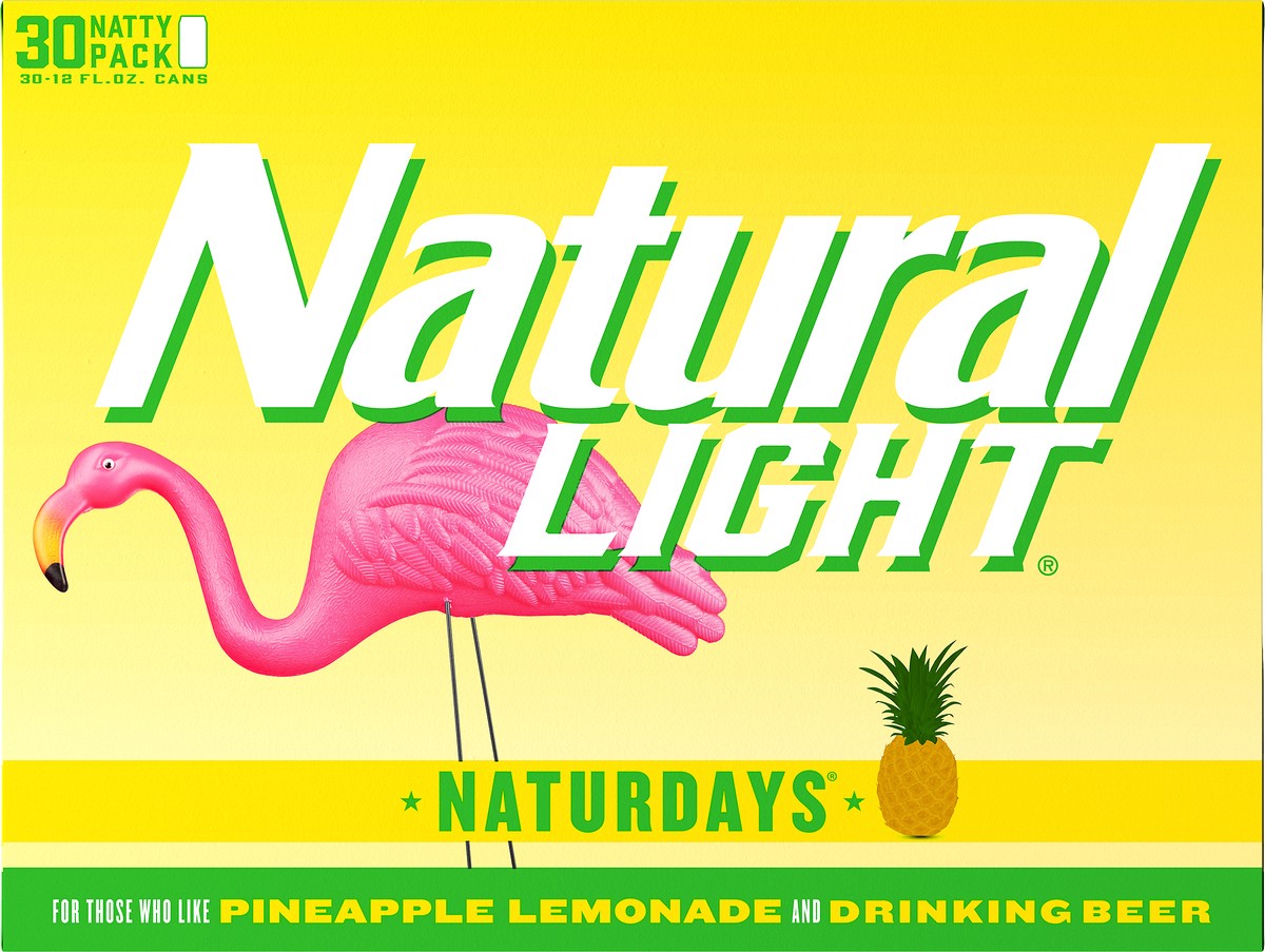 slide 5 of 8, Natural Light Naturdays Pineapple Lemonade Beer, 30 Pack 12 fl. oz. Cans, 4.2% ABV, 30 ct; 12 oz