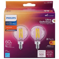 Philips 5-Watt (60-Watt) Globe G16.5 Led Light Bulbs