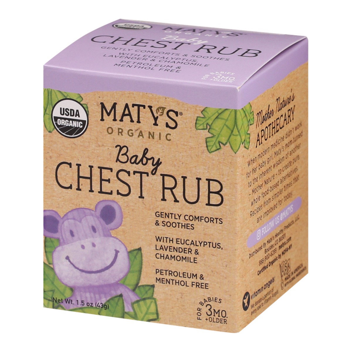 slide 12 of 13, Maty's Organic Baby Chest Rub 1.5 oz, 1.5 oz