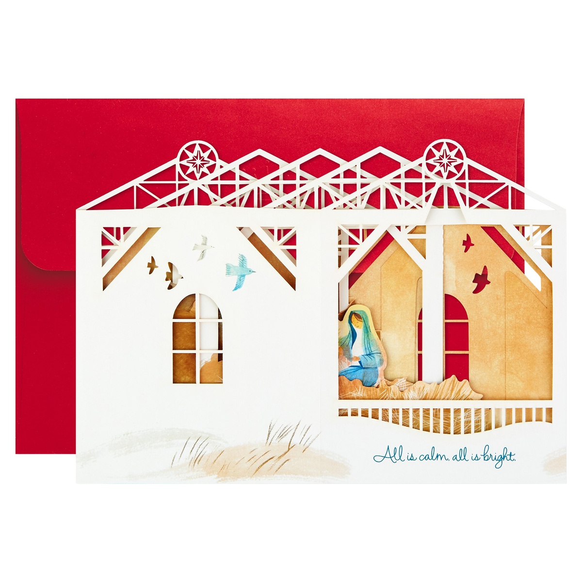 slide 1 of 1, Hallmark Paper Wonder Displayable Religious Pop Up Christmas Card (Nativity Scene), 1 ct