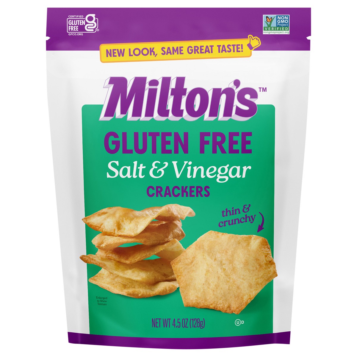 slide 1 of 9, Miltons Crackers Gf Salt Vinegar, 4.5 oz